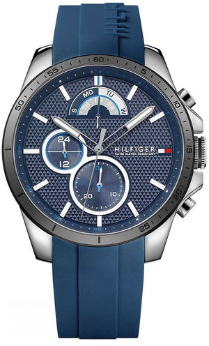 Tommy Hilfiger Decker Quartz Blue Dial Blue Rubber Strap Watch for Men - 1791350