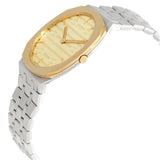 Gucci 25H Quartz Gold Dial Silver Steel Strap Unisex Watch - YA163403