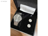 Emporio Armani Kappa Quartz Grey Dial Silver Mesh Bracelet Watch For Men - AR11068