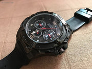 Guess Genesis Quartz Black Dial Black Silicone Strap Watch For Men - W1254G2