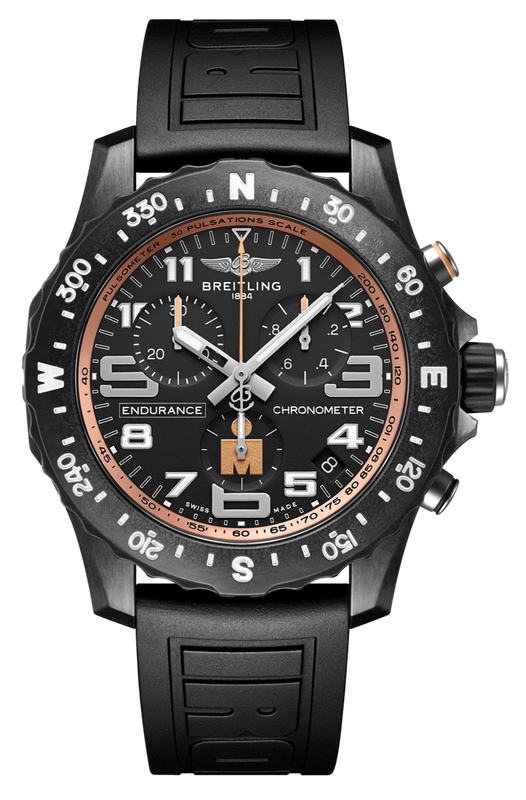 Breitling Endurance Pro Ironman Black Dial Black Rubber Strap Watch for Men - X823101B1B1S1