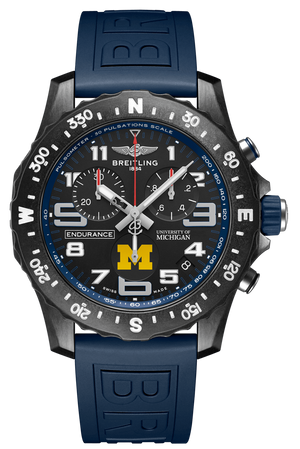 Breitling Endurance Pro University Black Dial Blue Rubber Strap Watch for Men - X823101C1B1S1