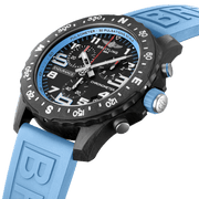 Breitling Endurance Pro Black Dial Light Blue Rubber Strap Watch for Men - X82310281B1S1