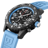 Breitling Endurance Pro Black Dial Light Blue Rubber Strap Watch for Men - X82310281B1S1