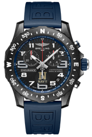 Breitling Endurance Pro United States Naval Academy Black Dial Blue Rubber Strap Watch for Men - X823103C1B1S1