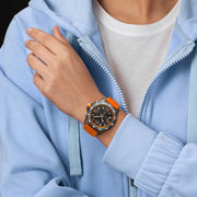 Breitling Endurance Pro Princeton University Edition Black Dial Orange Rubber Strap Watch for Men - X823104C1B1S1