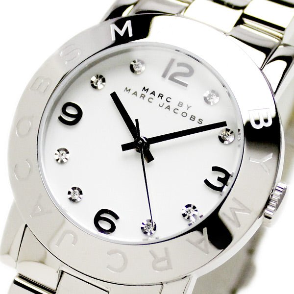 Marc Jacobs Amy White Dial Silver Steel Strap Watch for Women display picture 3