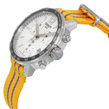 Tissot Quickster Chronograph NBA LA Lakers White Dial Yellow NATO Strap Watch for Men - T095.417.17.037.05