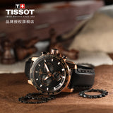 Tissot Supersport Chrono Black Dial Black Leather Strap Watch for Men - T125.617.36.051.00