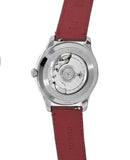 Gucci G Timeless Automatic Silver Dial Red Leather Strap Watch For Men - YA126346