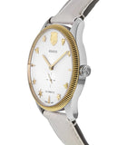 Gucci G Timeless Automatic Silver Dial Beige Leather Strap Watch For Men - YA126348