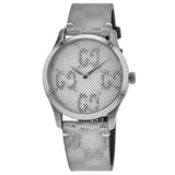 Gucci G Timeless Quartz Grey Dial Grey Leather Strap Watch For Men - YA1264058