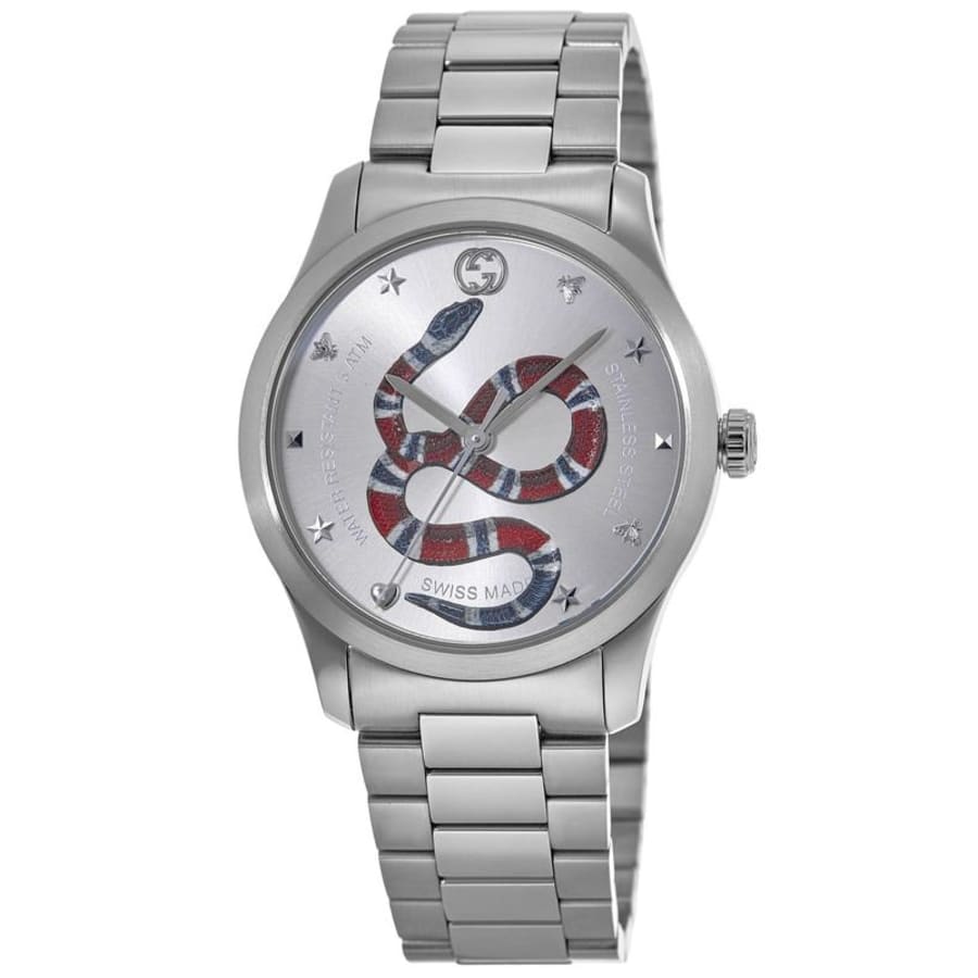 Gucci G Timeless Silver Dial Silver Steel Strap Watch For Women Gucci G Timeless Silver Dial Silver Steel Strap Watch For Women