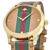Gucci G Timeless Quartz Brown Dial Brown Leather Strap Unisex Watch - YA1264077