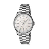 Gucci G Timeless Diamonds White Dial Silver Steel Strap Watch for Women - YA1265064