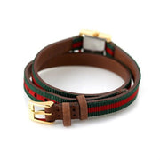 Gucci G-Frame Multicolored Dial Two Tone Nylon Strap Watch For Women - YA128527