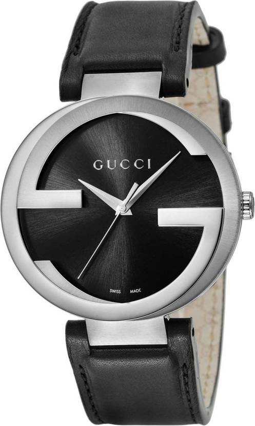 Gucci Interlocking Watch SS Leather Quartz Black Dial 133.3 Gucci - Brandclub - Gucci Interlocking Collection Swiss  main image 4