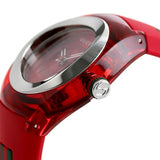 Gucci Sync Quartz Red Dial Red Rubber Strap Watch For Women - YA137303