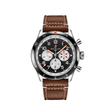 Breitling Super Avi B04 Chronograph GMT 46 Mosquito Black Dial Brown Leather Strap Watch for Men - YB04451A1B1X1