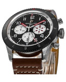 Breitling Super Avi B04 Chronograph GMT 46 Mosquito Black Dial Brown Leather Strap Watch for Men - YB04451A1B1X1