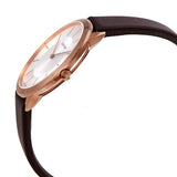 Calvin Klein Minimal White Dial Brown Leather Strap Watch for Women - K3M226G6