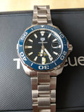 Tag Heuer Aquaracer Calibre 5 Blue Dial Silver Steel Strap Watch for Men - WAY201B.BA0927