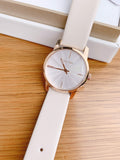 Calvin Klein City Silver Dial White Leather Strap Watch for Women - K2G236X6