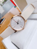 Calvin Klein City Silver Dial White Leather Strap Watch for Women - K2G236X6