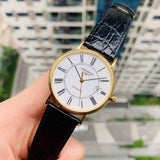 Longines Presence 25.5mm Automatic White Dial Black Leather Strap Watch untuk Wanita - L4.921.2.11.2