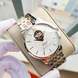Tissot Tradition Powermatic 80 Open Heart Silver Dial Two Tone Steel Strap Jam Tangan Untuk Pria - T063.907.22.038.01