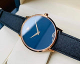 Movado Museum Sport Blue Dial Black Leather Strap Watch for Men - 0607266