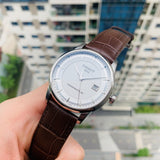 Tissot Luxury Powermatic 80 Silver Dial Brown Leather Strap Watch Untuk Pria - T086.407.16.031.00