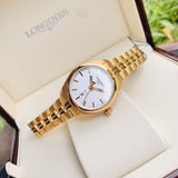 Tissot T Classic PR 100 Lady White Dial Gold Steel Strap Watch for Women - T101.210.33.031.00