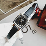 Tissot Lovely Square Quartz Diamonds Black Dial Jam Tangan Tali Kulit Hitam Untuk Wanita - T058.109.16.056.00