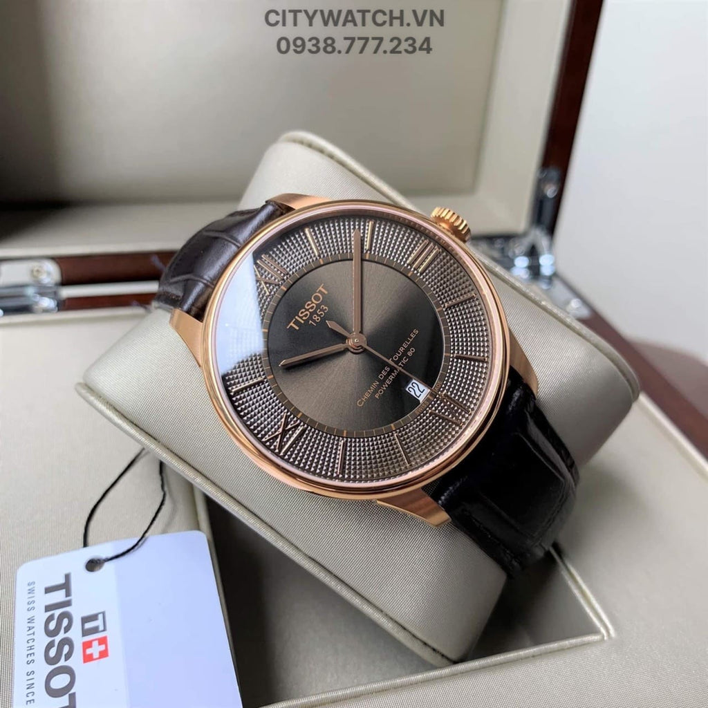 Tissot Chemin des Tourelles Powermatic 80 Brown Dial Brown Leather