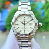 Jam Tangan Pria Tag Heuer Aquaracer Automatic White Dial Silver Steel Strap - WAY2111.BA0928