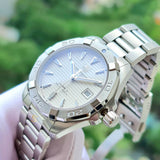 Jam Tangan Pria Tag Heuer Aquaracer Automatic White Dial Silver Steel Strap - WAY2111.BA0928