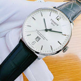 Tissot Chemin Des Tourelles Powermatic 80 Silver Dial Jam Tangan Tali Kulit Hitam Untuk Pria - T099.407.16.037.00