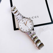 Bulova Crystal Collection Mother of Pearl Dial Silver Steel Strap Watch for Women - 96L263