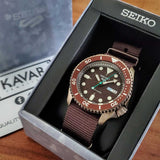 Seiko 5 Sport Automatic Brown Dial Brown Nylon Strap Watch For Men - SRPD85K1