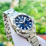 Tag Heuer Aquaracer Automatic Blue Dial Silver Steel Strap Watch for Men - WBD2112.BA0928