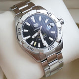 Tag Heuer Aquaracer Automatic Caliber 5 Black Dial Silver Steel Strap Watch for Men - WBD2110.BA0928