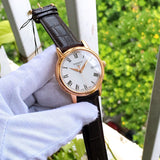 Tissot T Classic Carson Jam Tangan Tali Kulit Coklat Dial Putih Untuk Pria - T085.410.36.013.00