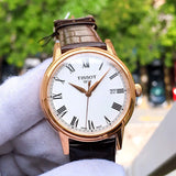 Tissot T Classic Carson Jam Tangan Tali Kulit Coklat Dial Putih Untuk Pria - T085.410.36.013.00