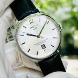 Tissot Chemin Des Tourelles Powermatic 80 Silver Dial Jam Tangan Tali Kulit Hitam Untuk Pria - T099.407.16.037.00