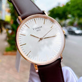 Tissot T Classic Everytime White Dial Brown Leather Strap Watch for Men - T109.610.36.031.00