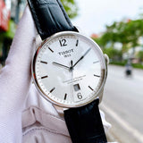Tissot Chemin Des Tourelles Powermatic 80 Silver Dial Jam Tangan Tali Kulit Hitam Untuk Pria - T099.407.16.037.00
