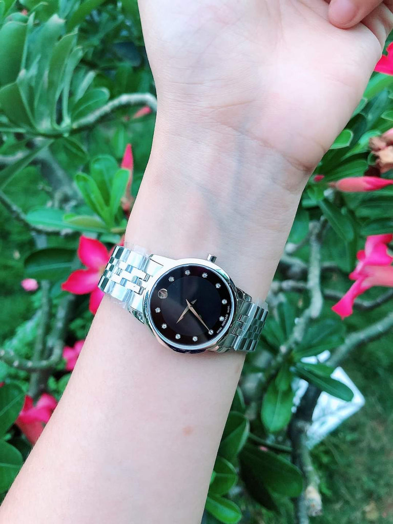 Movado Museum Classic Black Dial Silver Steel Strap Watch  display picture 2