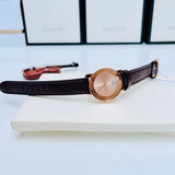 Movado Bold Rose Gold Dial Brown Leather Strap Watch For Women - 3600438