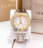 Versace Chain Reaction Quartz White Dial Two Tone Steel Strap Watch for Men - VEDY00519